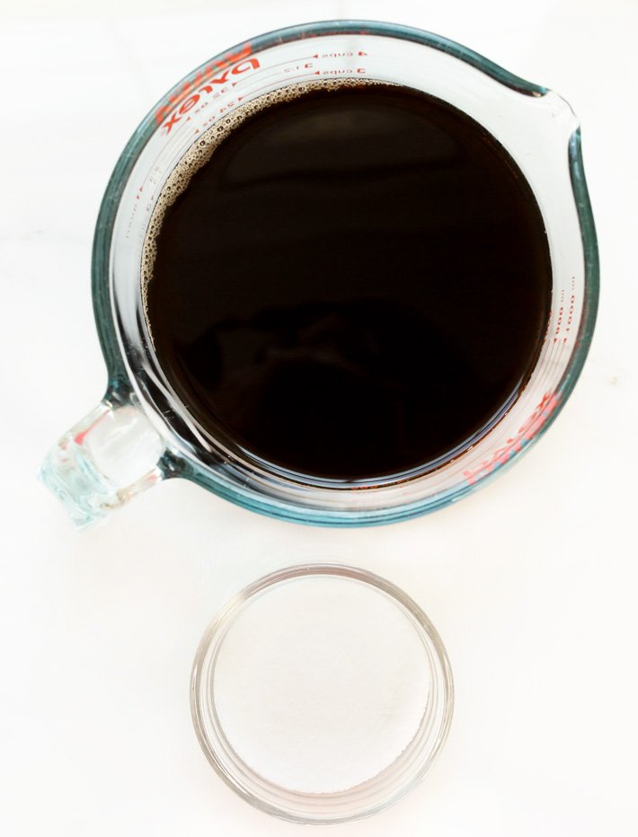 Ingredientes de receita de café congelado