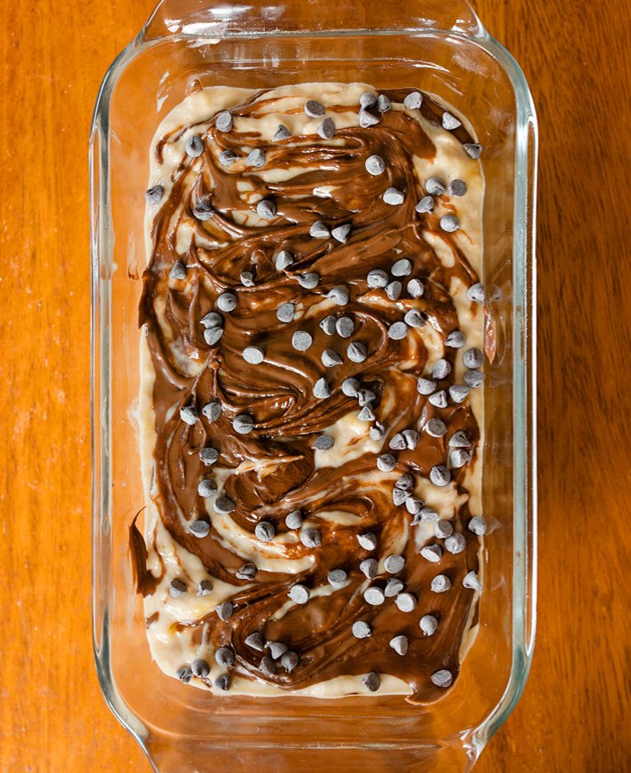 Bolo de pão de banana não cozido Bolo de pão de banana não cozido