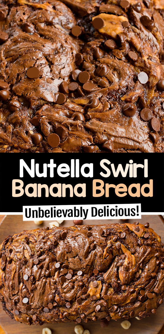 Nutella Banana Banana Pão - Café da manhã saudável ou sobremesa Nutella Banana Banana Pão - Café da manhã saudável ou sobremesa
