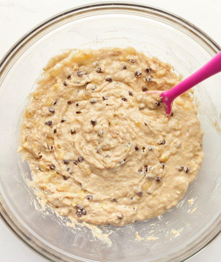Batedora de pão de aveia de bananeira de chocolate