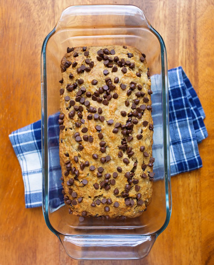 Pão rápido de banana de aveia vegana