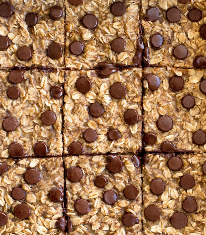 Barras de aveia assadas