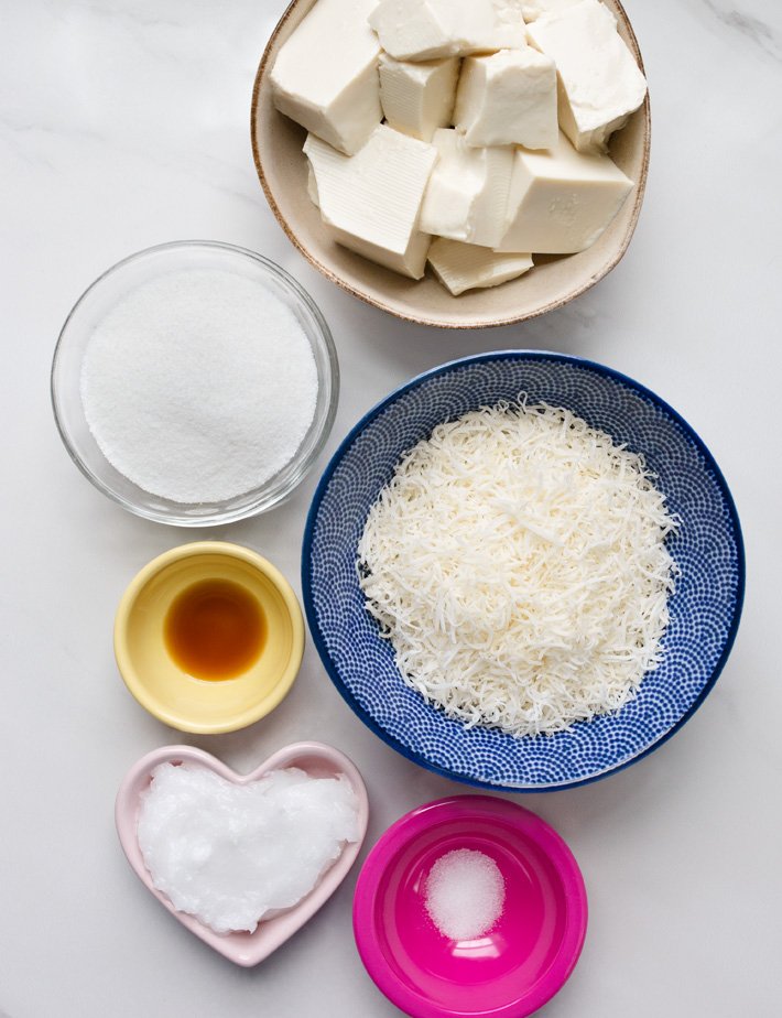 Sobremesa vegana tofu com coco