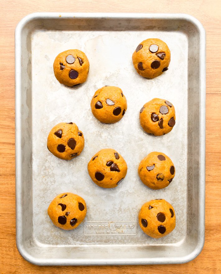 Picadas de biscoito de proteína de abóbora