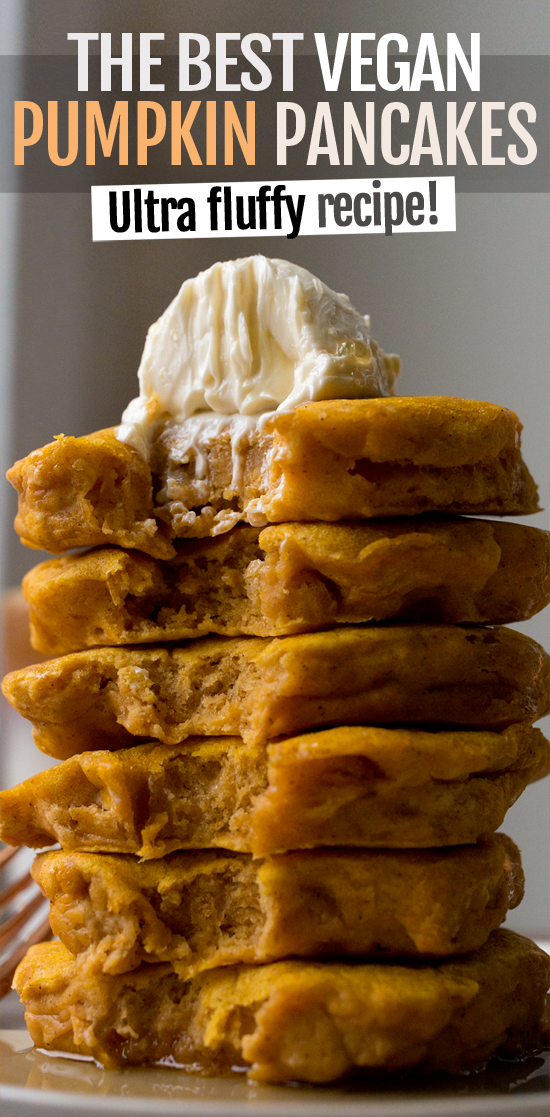 Panquecas fofas de abóbora vegana com especiarias (baixa caloria, sem óleo)
