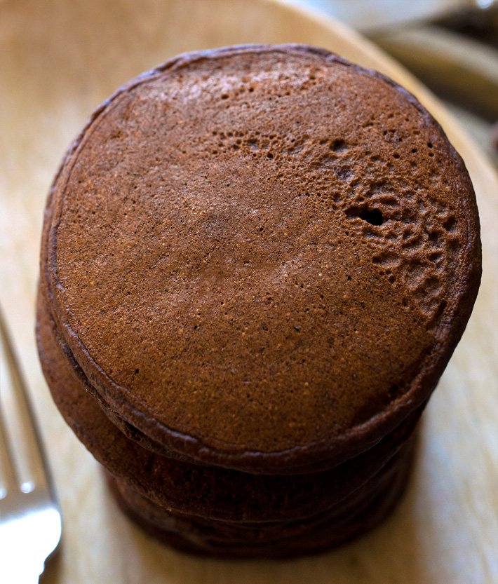 Panquecas veganas de cacau