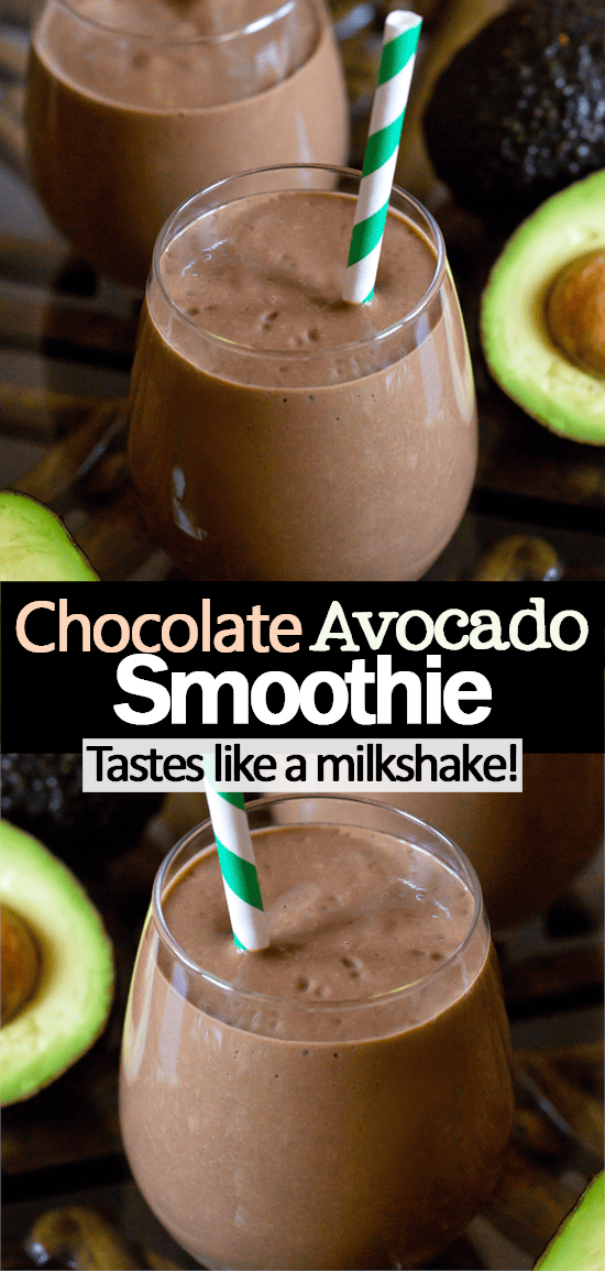 Smoothie saudável de chocolate e abacate (receita de batido rico em proteínas)