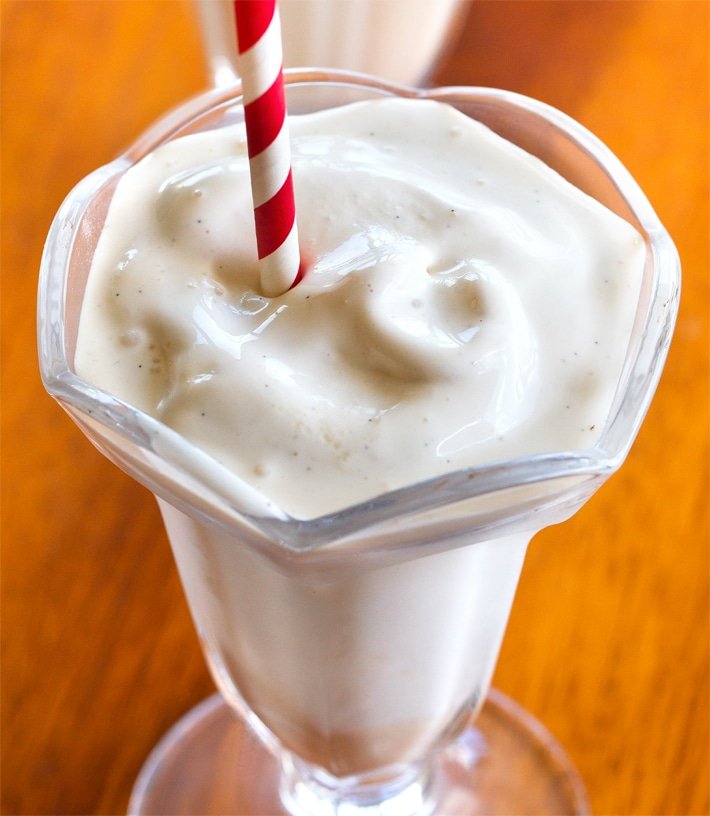 Milkshake vegano de baunilha