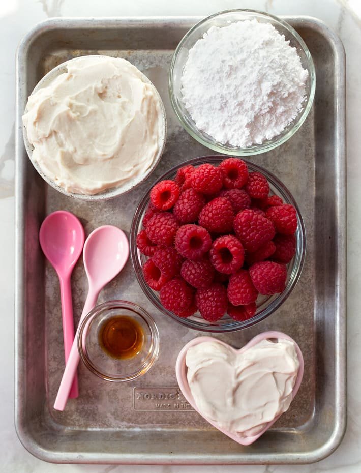 Ingredientes fáceis para sobremesa de framboesa