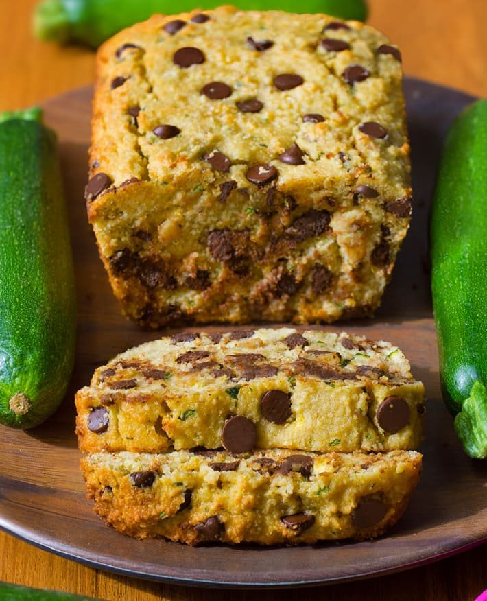 Pão De Abobrinha Low Carb Com Gotas De Chocolate