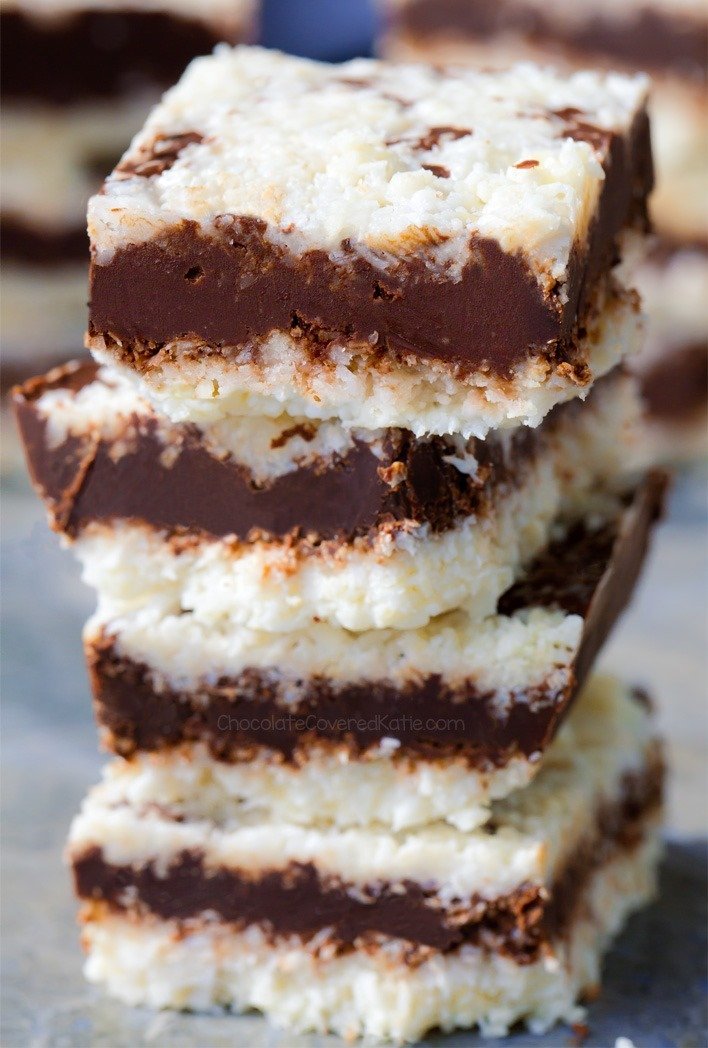 Barras de chocolate e coco NO BAKE (saudáveis, veganas)