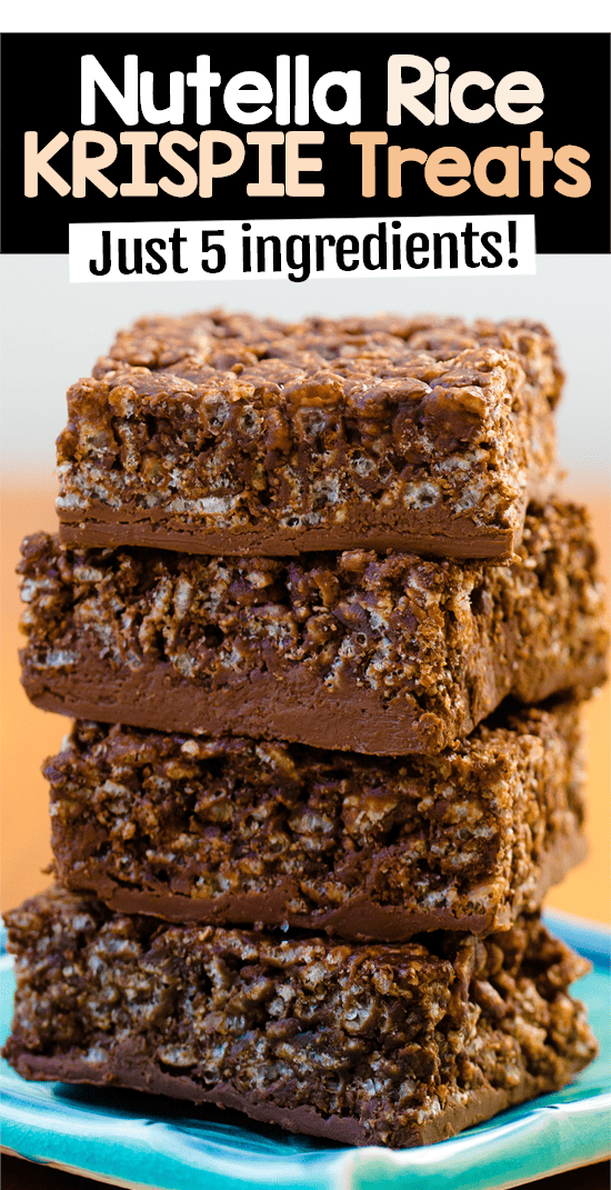 Guloseimas fáceis de Nutella Rice Krispies (apenas 5 ingredientes)