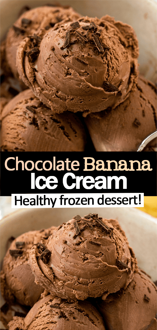 Creme agradável de banana e chocolate fácil (sorvete saudável) Creme agradável de banana e chocolate fácil (sorvete saudável)